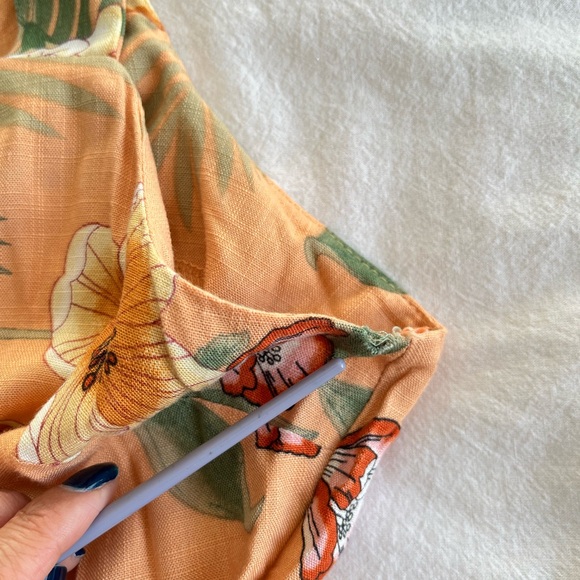 Monteau Los Angeles Tropical Floral Button-Front Midid Dress Sz M Cottagecore - Picture 16 of 16